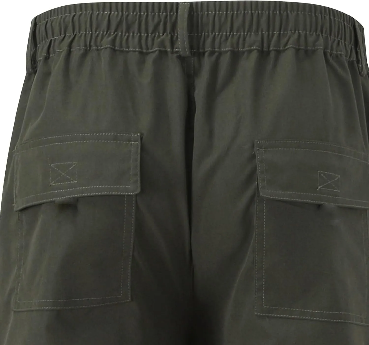 Mens Cargo Pants Big and Tall Elastic Waist Loose Fit Sweatpants Casual Lightweight Stretch Straight Leg Joggers with Pockets