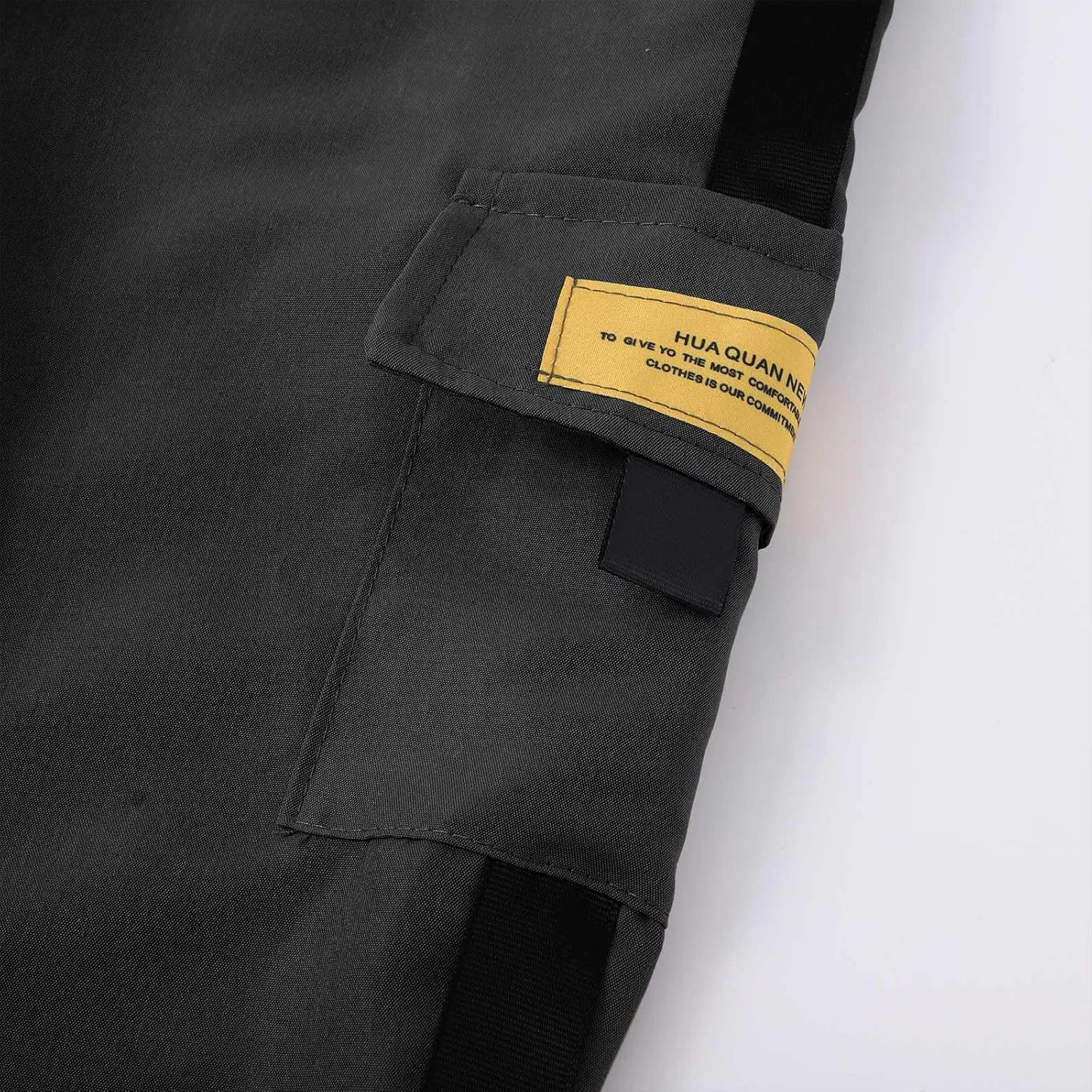 Mens Cargo Pants Plus Size Drawstring Elastic Waist Fall Work Pants Casual Solid Tapered Trousers with Multi Pocket