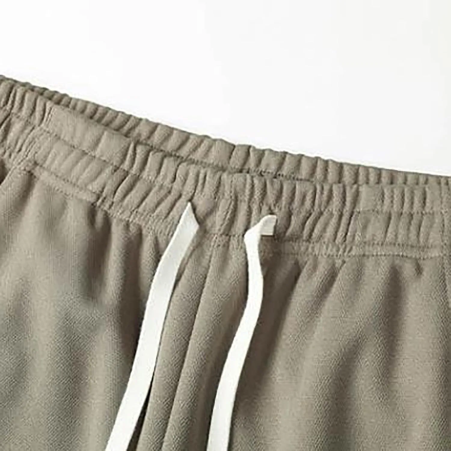 Mens Casual Cargo Pants Elastic Waist Drawstring Straight Legs Fall Sweatpants Outdoor Sports Trousers with Pockets