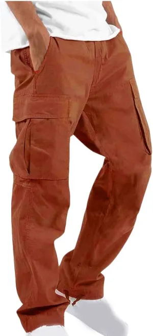 Men's Casual Cargo Pants Tactical Hiking Pants Baggy Workout Jogger Sweatpants Wide Leg Stretchy Jeans with Pockets