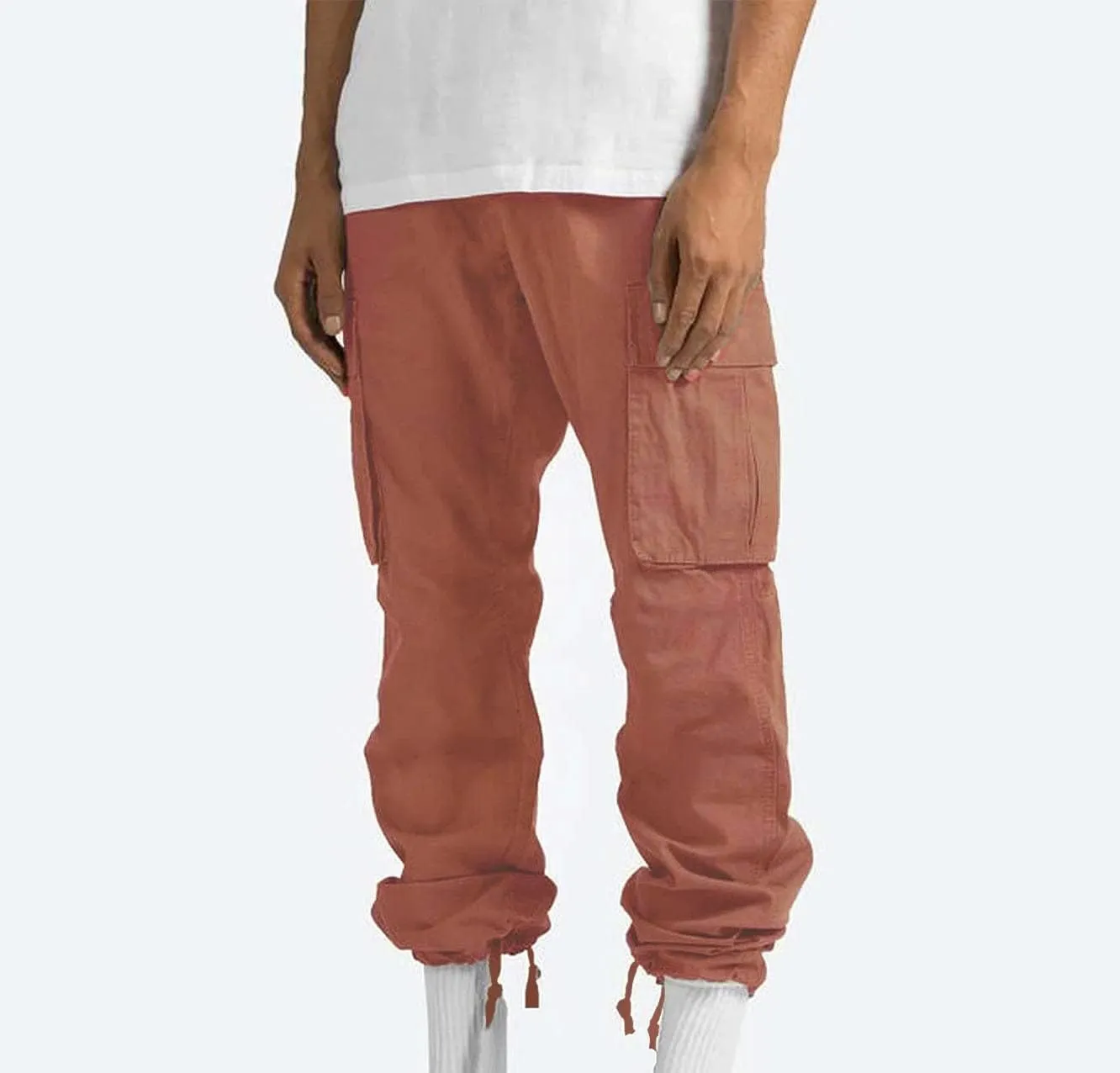 Men's Casual Cargo Pants Tactical Hiking Pants Baggy Workout Jogger Sweatpants Wide Leg Stretchy Jeans with Pockets