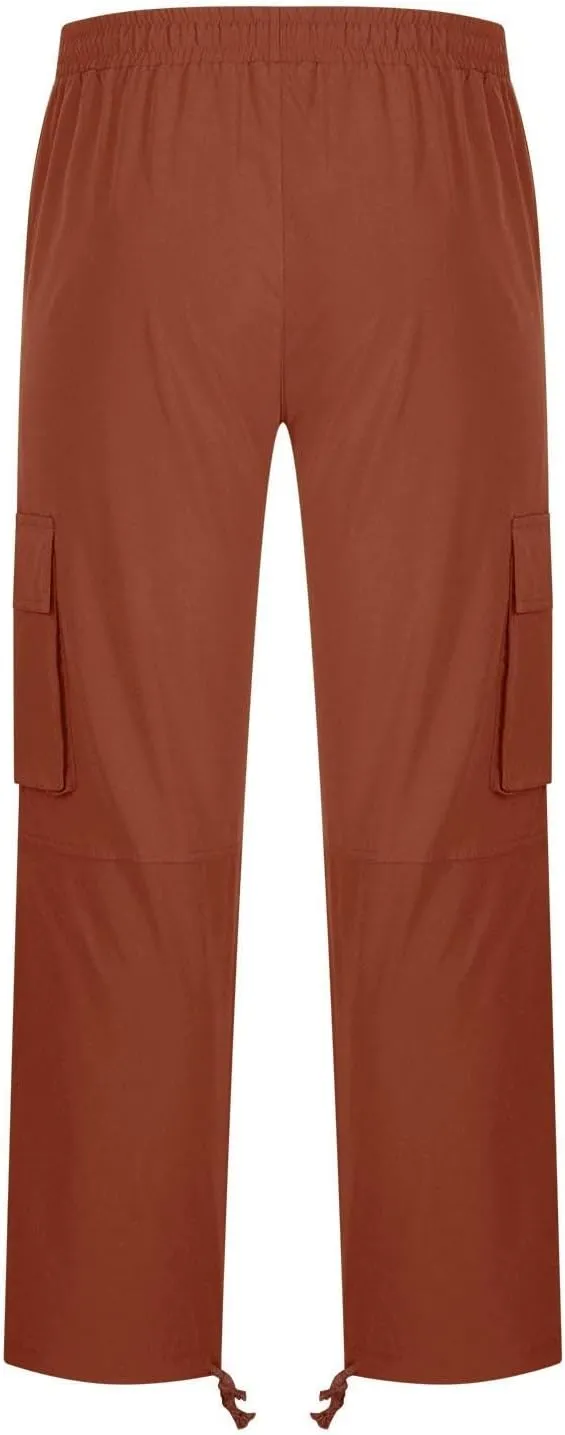 Men's Casual Cargo Pants Tactical Hiking Pants Baggy Workout Jogger Sweatpants Wide Leg Stretchy Jeans with Pockets