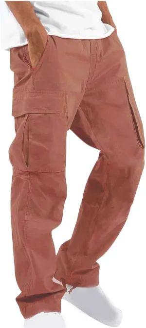 Men's Casual Cargo Pants Tactical Hiking Pants Baggy Workout Jogger Sweatpants Wide Leg Stretchy Jeans with Pockets