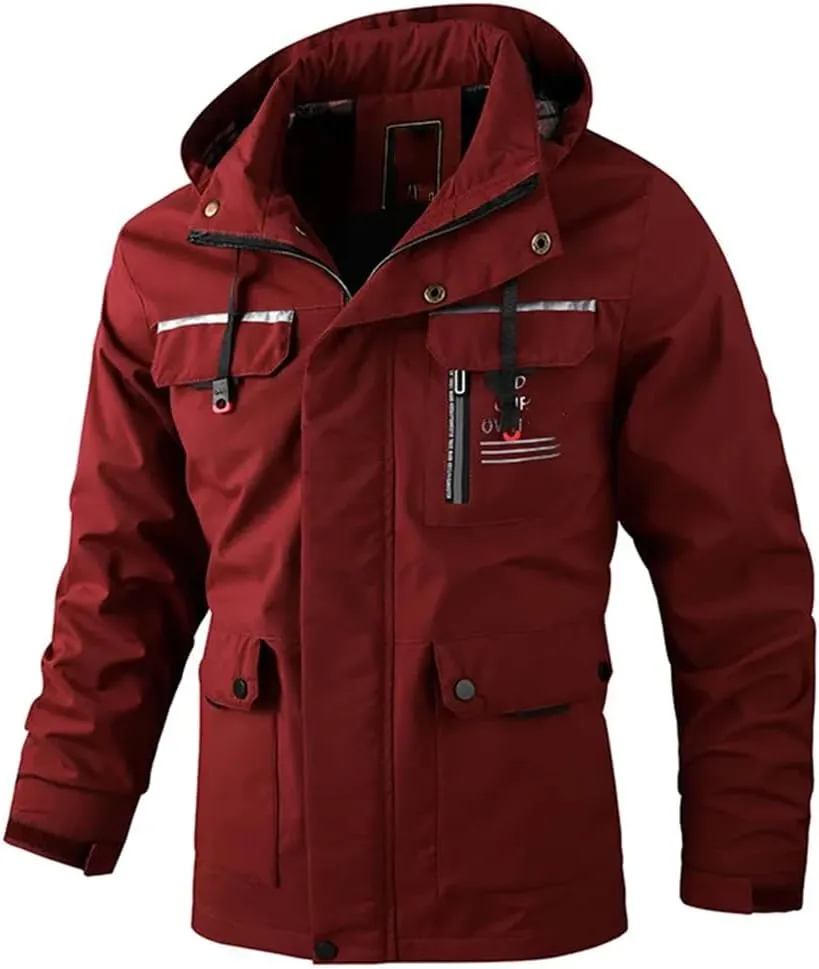 Men's Casual Jacket Hooded Jacket Solid Color Outdoor Jacket Jacket