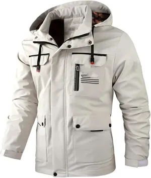 Men's Casual Jacket Hooded Jacket Solid Color Outdoor Jacket Jacket