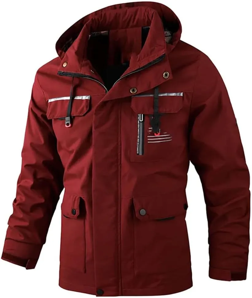 Men's Casual Jacket Hooded Jacket Solid Color Outdoor Jacket Jacket