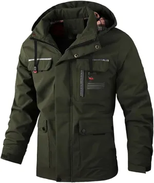 Men's Casual Jacket Hooded Jacket Solid Color Outdoor Jacket Jacket