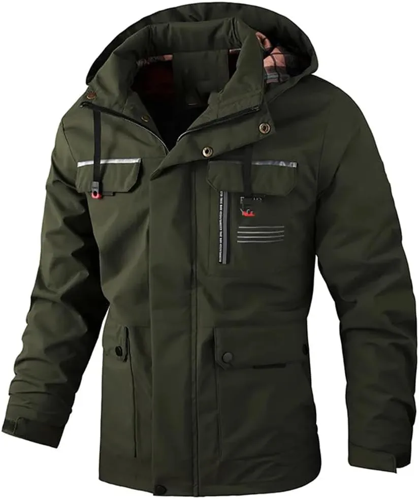 Men's Casual Jacket Hooded Jacket Solid Color Outdoor Jacket Jacket
