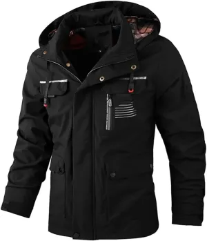 Men's Casual Jacket Hooded Jacket Solid Color Outdoor Jacket Jacket