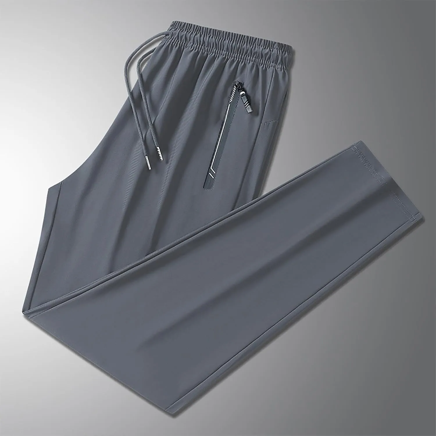 Mens Casual Pants with Zipper Pockets Lightweight Hiking Running Sweatpants Gym Workout Athletic Pants for Men, Large