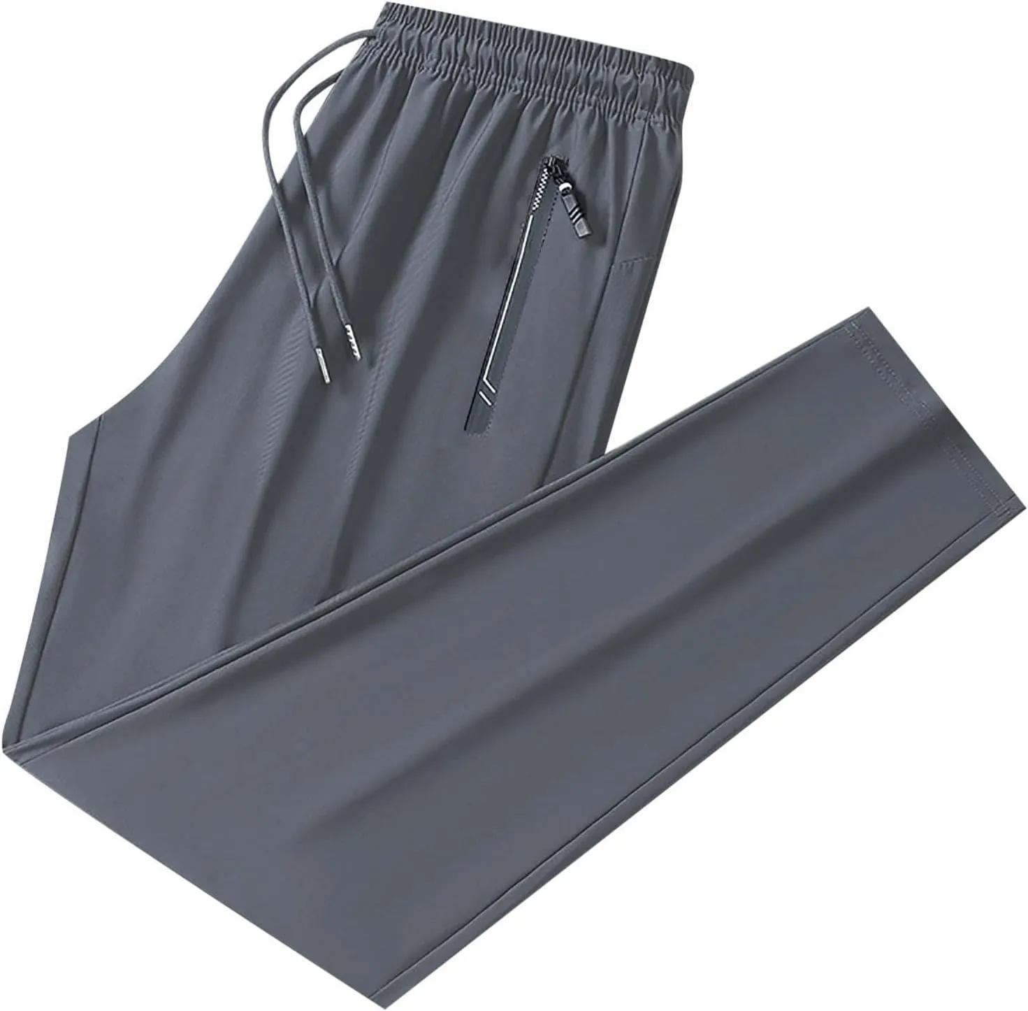 Mens Casual Pants with Zipper Pockets Lightweight Hiking Running Sweatpants Gym Workout Athletic Pants for Men, Large