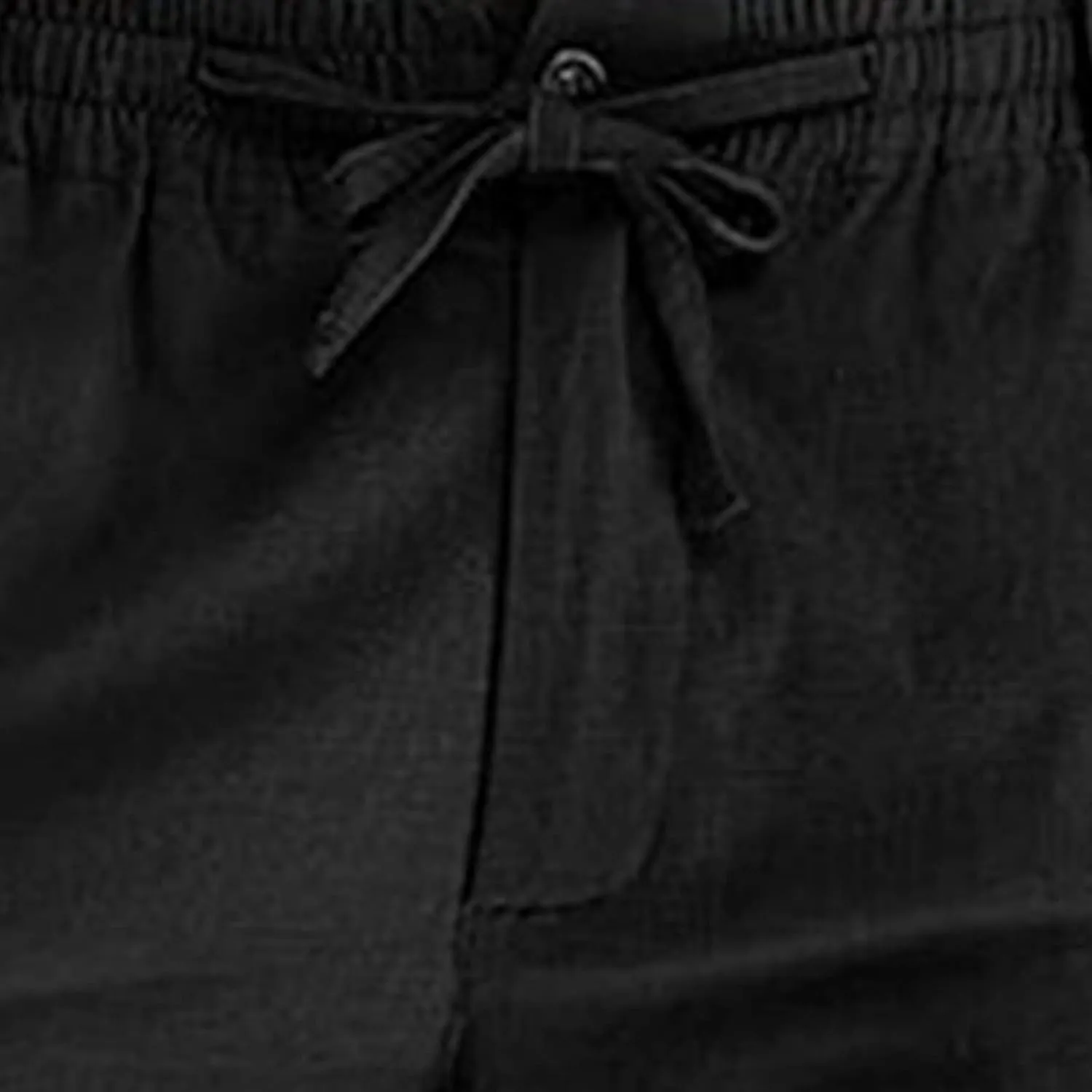 Men's Cotton Linen Pants Elastic Waist Drawstring Casual Trouser Lightweight Straight Leg Loose Fit Beach Trouser