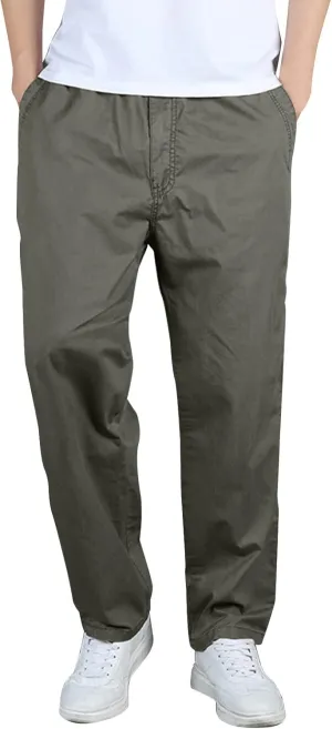 Men's Fit Pants Summer Elastic Waist Trendy Casual Leisure Style Sport Clothes Comfy Fashion Trousers