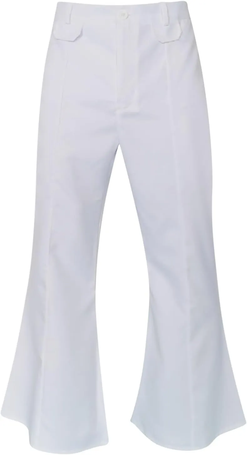 Men's Flare Trousers Wide Leg Elastic Waist Breathable Soft Fit Sport Clothes Comfy Fashion Trendy Pants