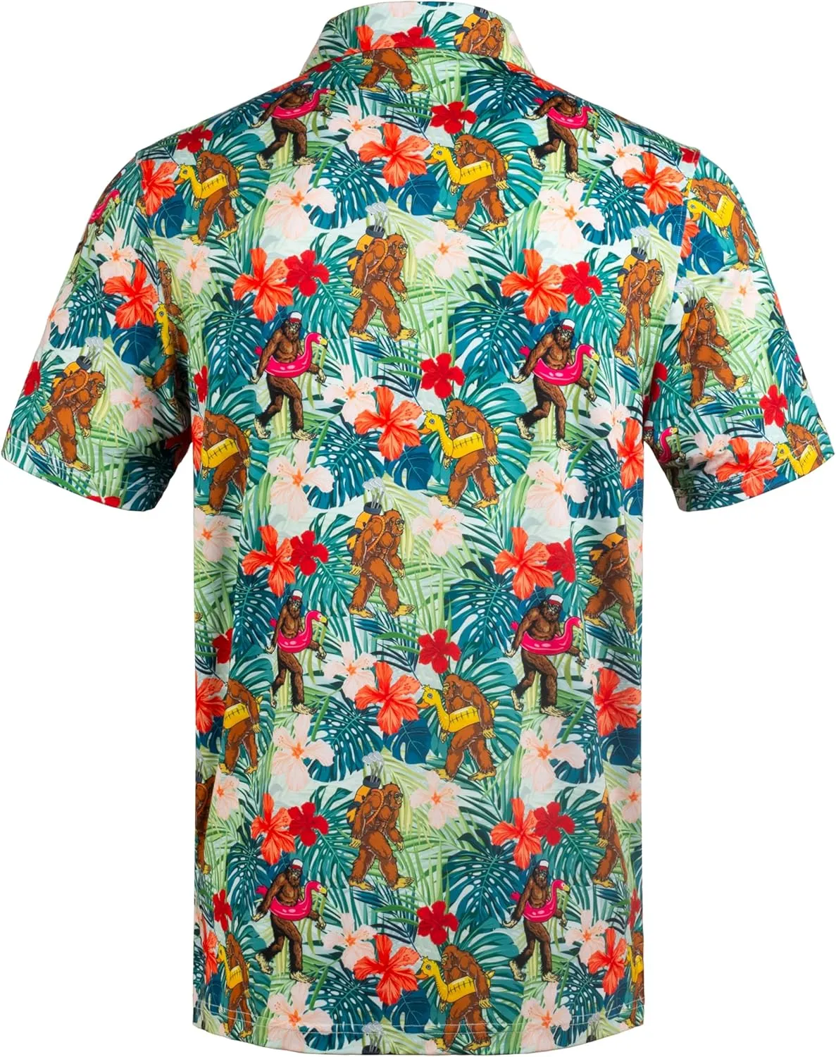 Men's Golf Shirts Short Sleeve Moisture Wicking Print Patterns Collared Performance Polo Golf Shirts for Men Dry Fit