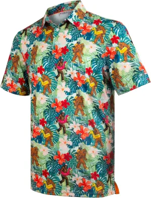 Men's Golf Shirts Short Sleeve Moisture Wicking Print Patterns Collared Performance Polo Golf Shirts for Men Dry Fit