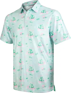 Men's Golf Shirts Short Sleeve Moisture Wicking Print Patterns Collared Performance Polo Golf Shirts for Men Dry Fit