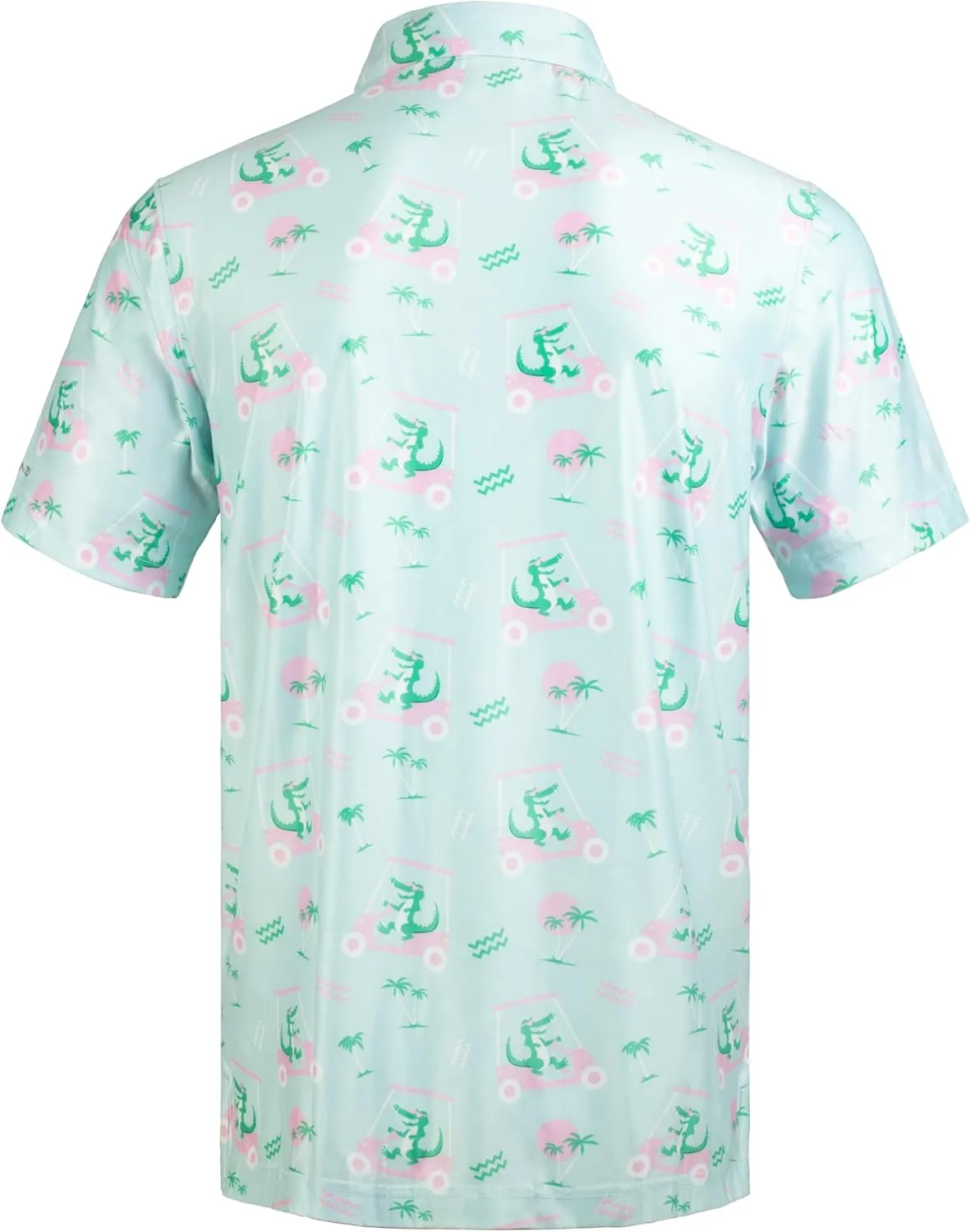 Men's Golf Shirts Short Sleeve Moisture Wicking Print Patterns Collared Performance Polo Golf Shirts for Men Dry Fit