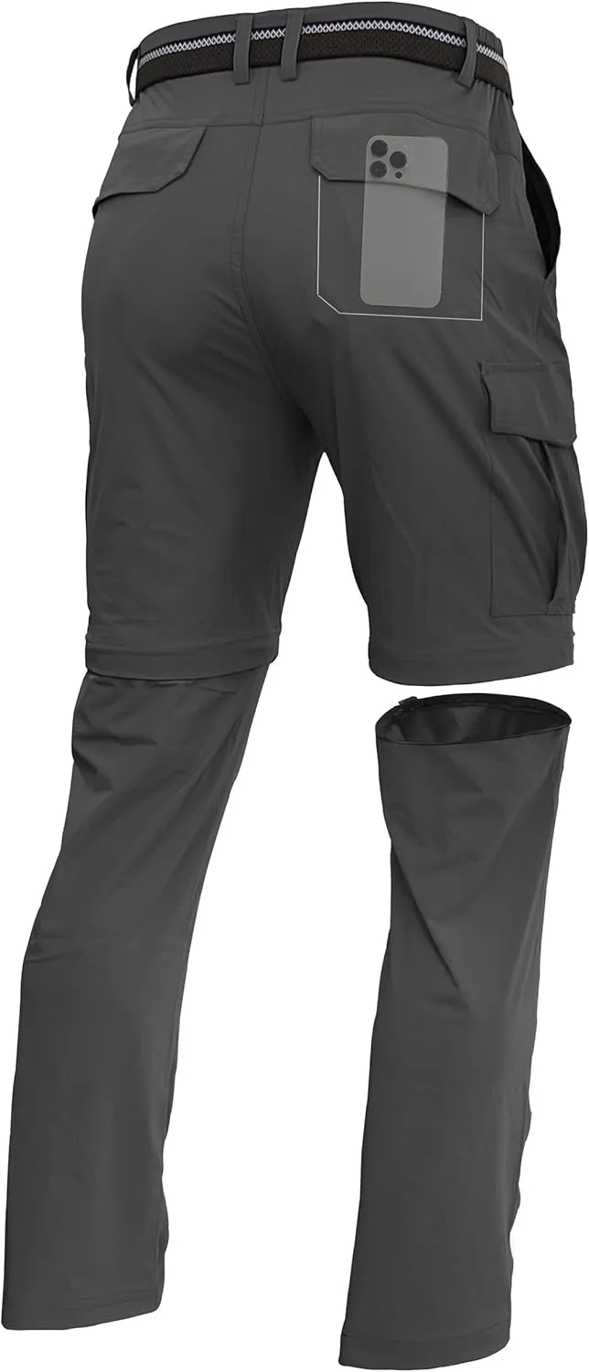 Mens Hiking Convertible Pants Zip Off Quick Dry Lightweight Fishing Safari Travel Camping Outdoor Cargo Pants