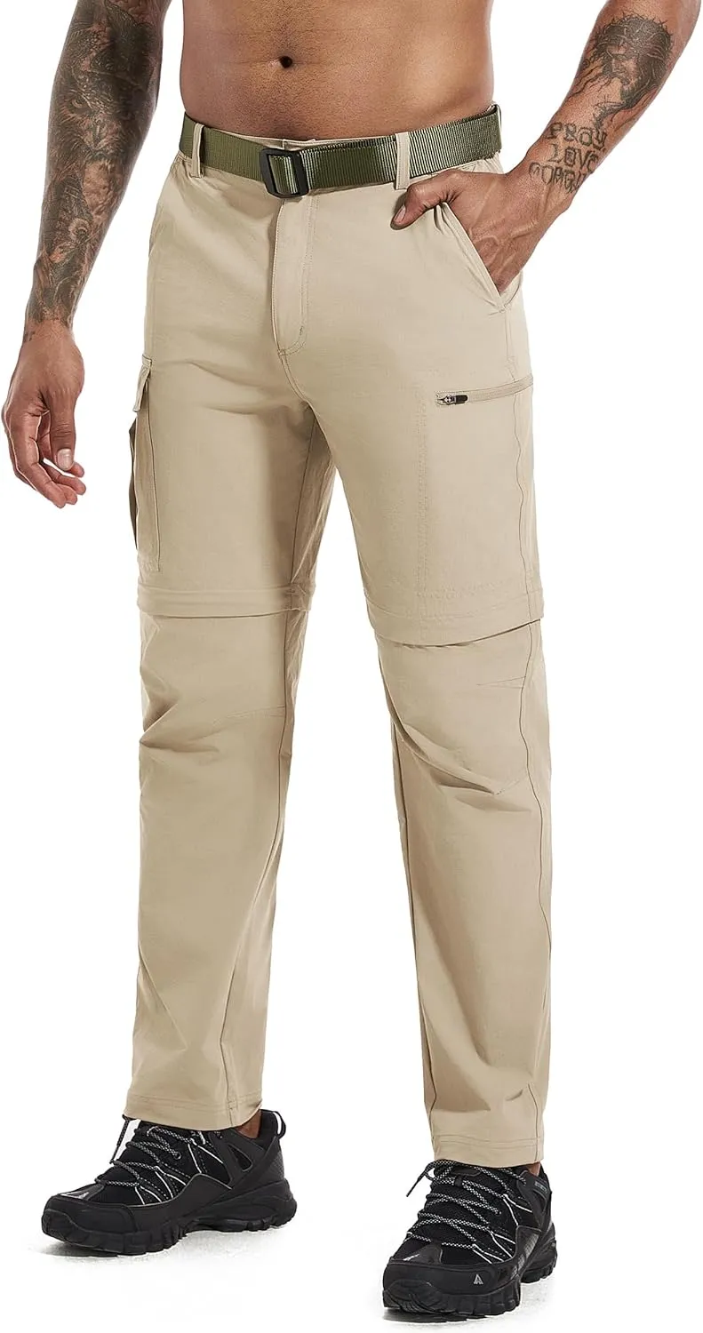 Mens Hiking Convertible Pants Zip Off Quick Dry Lightweight Fishing Safari Travel Camping Outdoor Cargo Pants