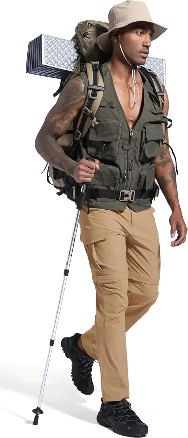 Mens Hiking Convertible Pants Zip Off Quick Dry Lightweight Fishing Safari Travel Camping Outdoor Cargo Pants