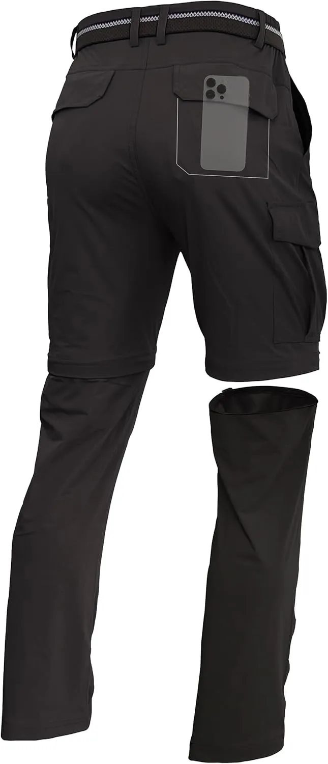 Mens Hiking Convertible Pants Zip Off Quick Dry Lightweight Fishing Safari Travel Camping Outdoor Cargo Pants