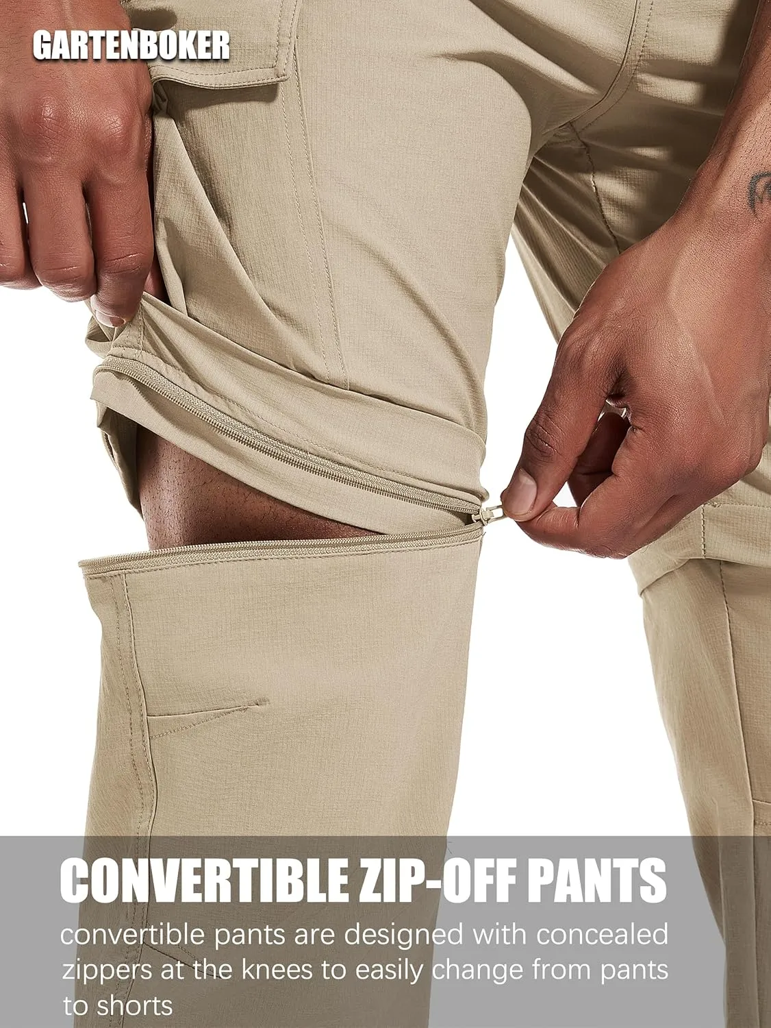 Mens Hiking Convertible Pants Zip Off Quick Dry Lightweight Fishing Safari Travel Camping Outdoor Cargo Pants
