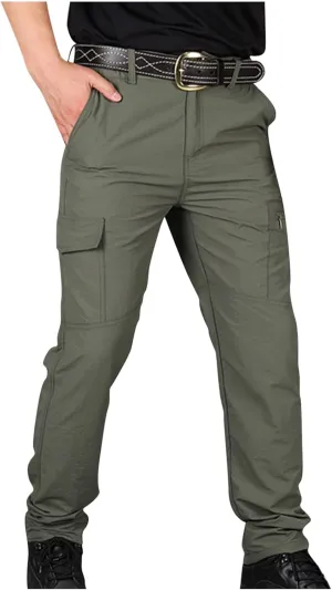 Men's Hiking Tactical Pants Lightweight Outdoor Cargo Pants Military Combat Trousers Quick Dry Sports Athletic Pants