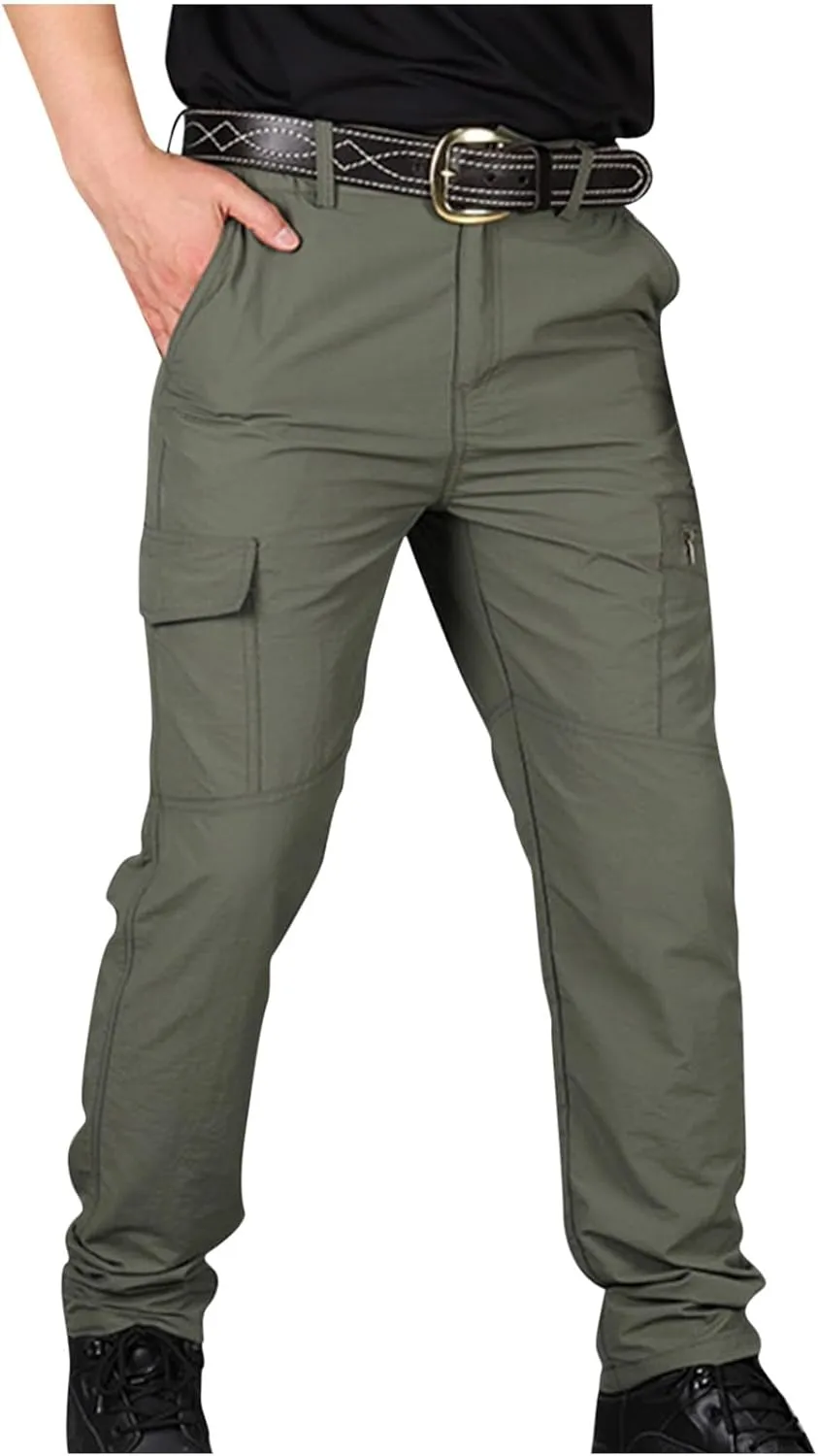 Men's Hiking Tactical Pants Lightweight Outdoor Cargo Pants Military Combat Trousers Quick Dry Sports Athletic Pants