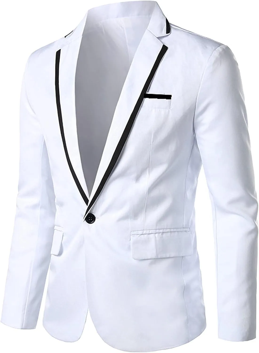 Men's Jacket Slim Fit Casual Daily Business Blazer One Button Notched Lapel Turn-Down Collar Suit Jacket Blazers