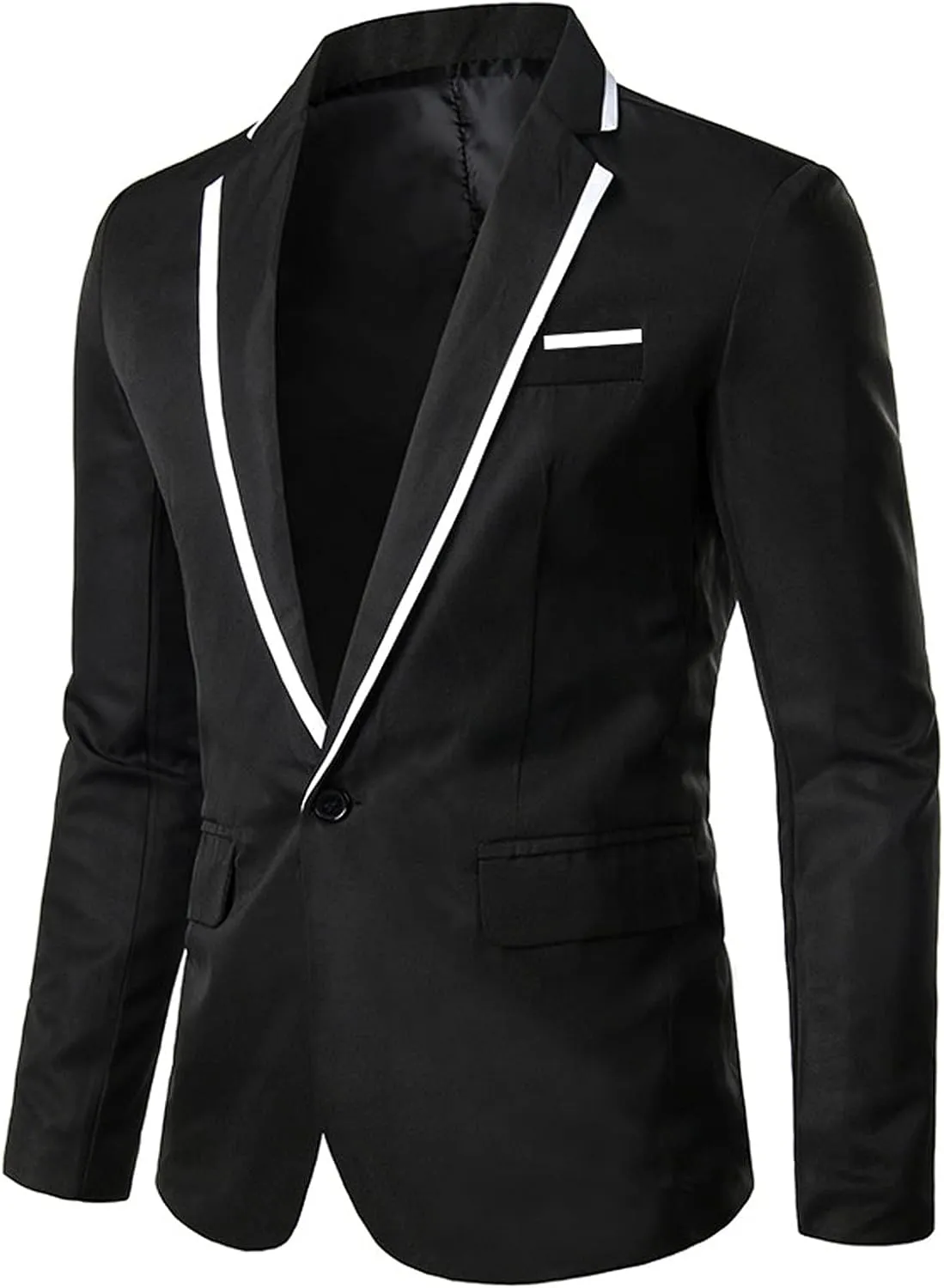 Men's Jacket Slim Fit Casual Daily Business Blazer One Button Notched Lapel Turn-Down Collar Suit Jacket Blazers