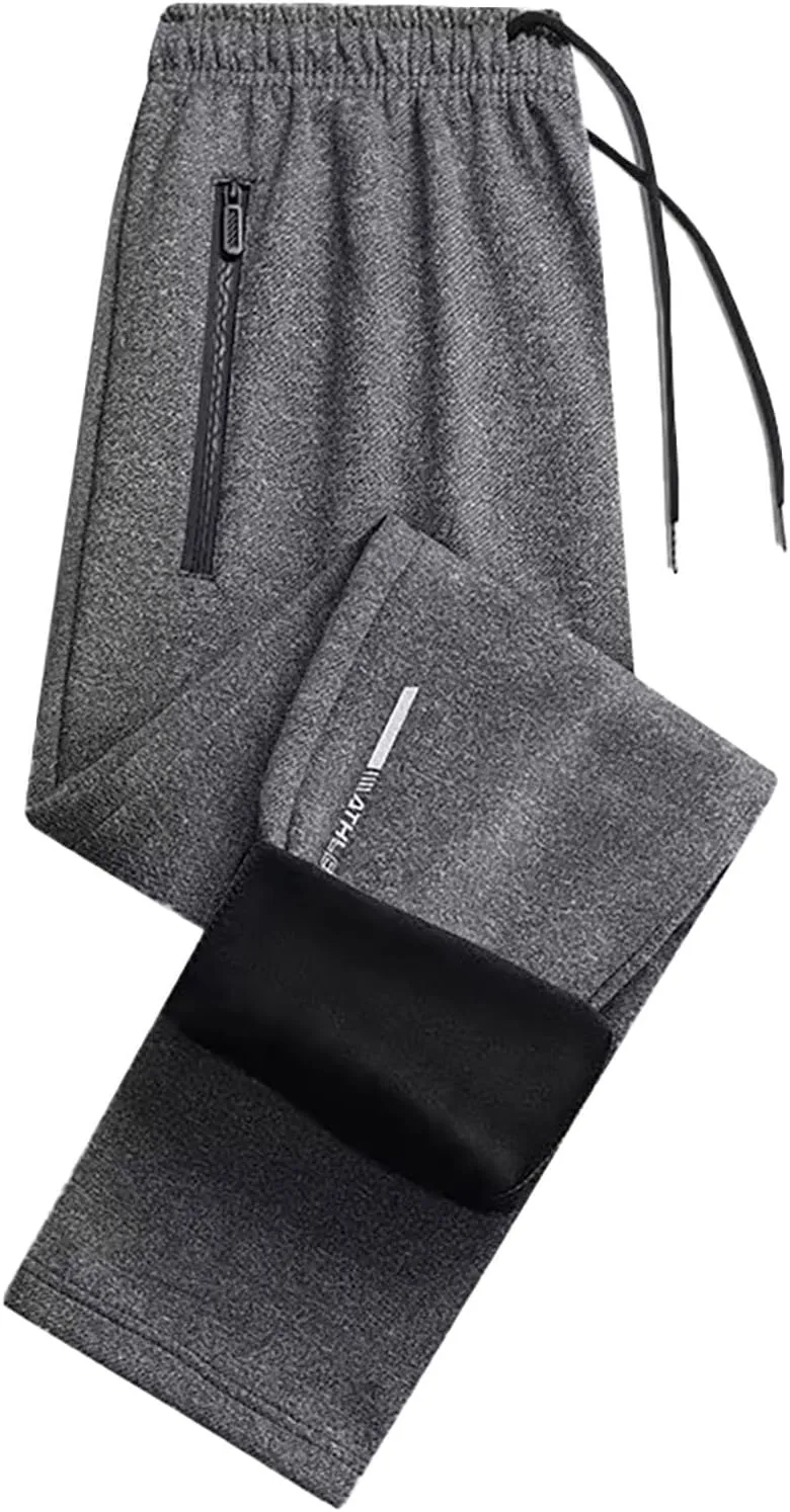 Mens Joggers with Zipper Pockets Athletic Pants Workout Trousers Outdoor Sports Running Sweatpants Gym Fall Pants