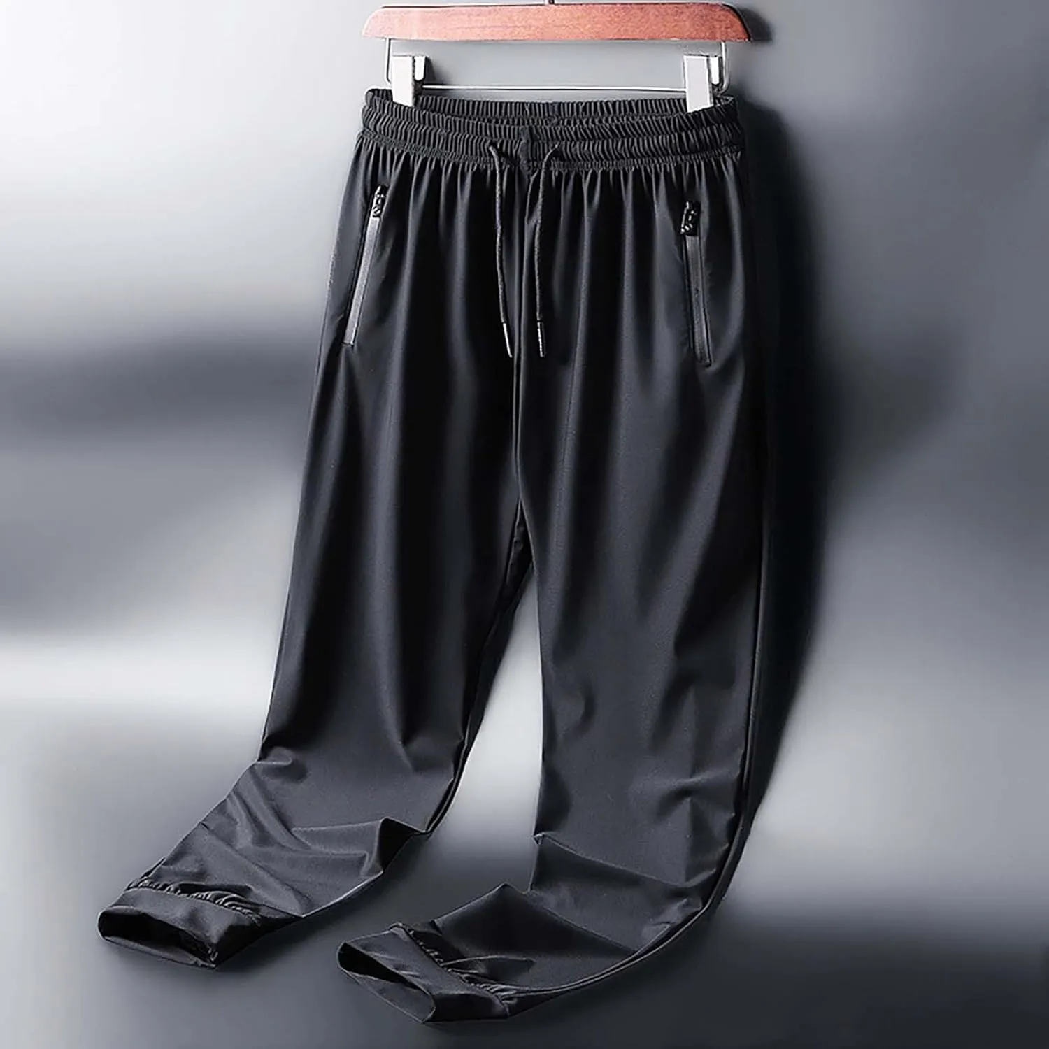 Mens Joggers with Zipper Pockets Athletic Pants Workout Trousers Outdoor Sports Running Sweatpants Gym Fall Pants