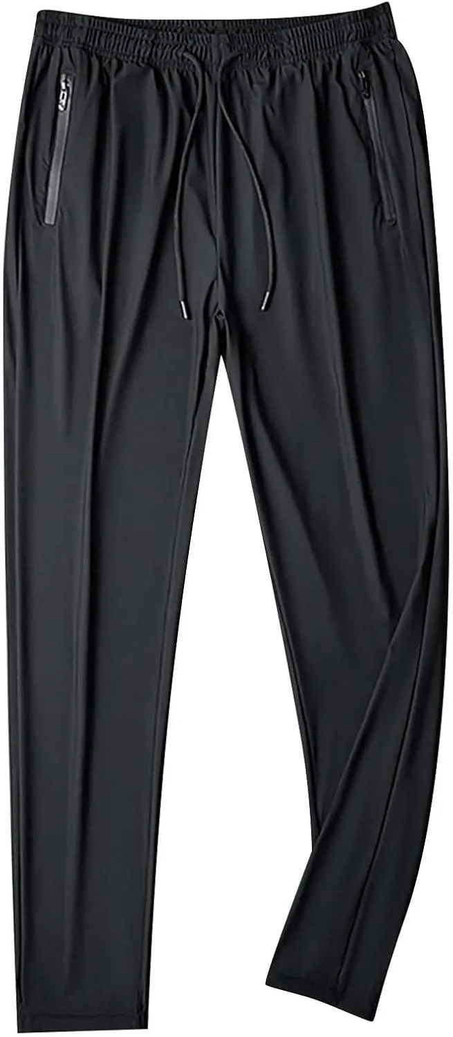 Mens Joggers with Zipper Pockets Athletic Pants Workout Trousers Outdoor Sports Running Sweatpants Gym Fall Pants