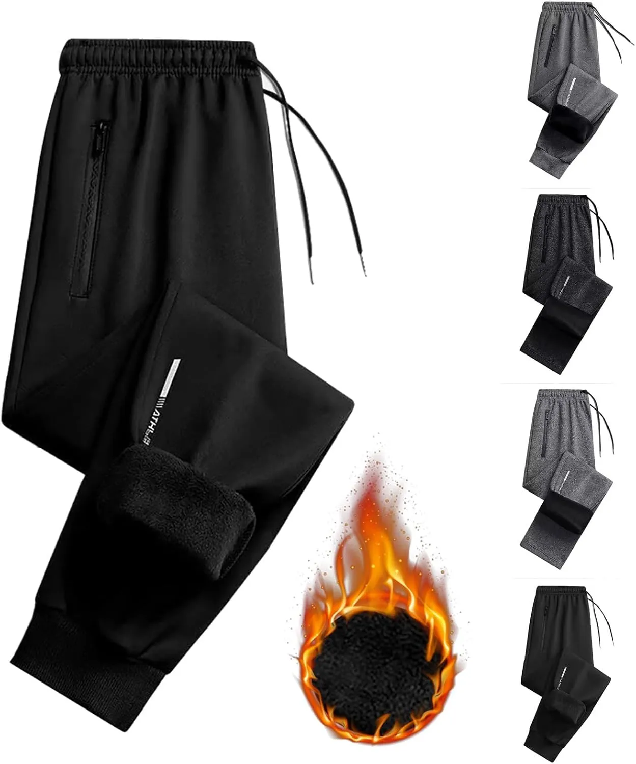 Mens Joggers with Zipper Pockets Athletic Pants Workout Trousers Outdoor Sports Running Sweatpants Gym Fall Pants