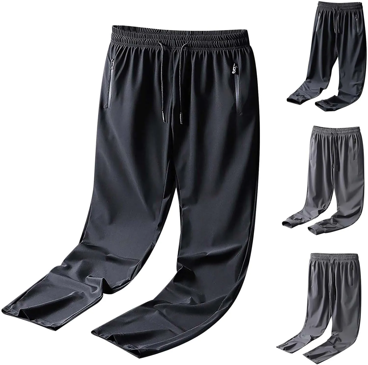 Mens Joggers with Zipper Pockets Athletic Pants Workout Trousers Outdoor Sports Running Sweatpants Gym Fall Pants