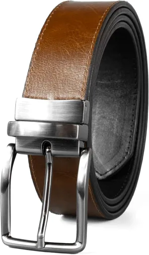 Men's Leather Belt - Handmade Belts for Men with Buckle, Full Grain Leather Belts, Casual & Dress & Reversible