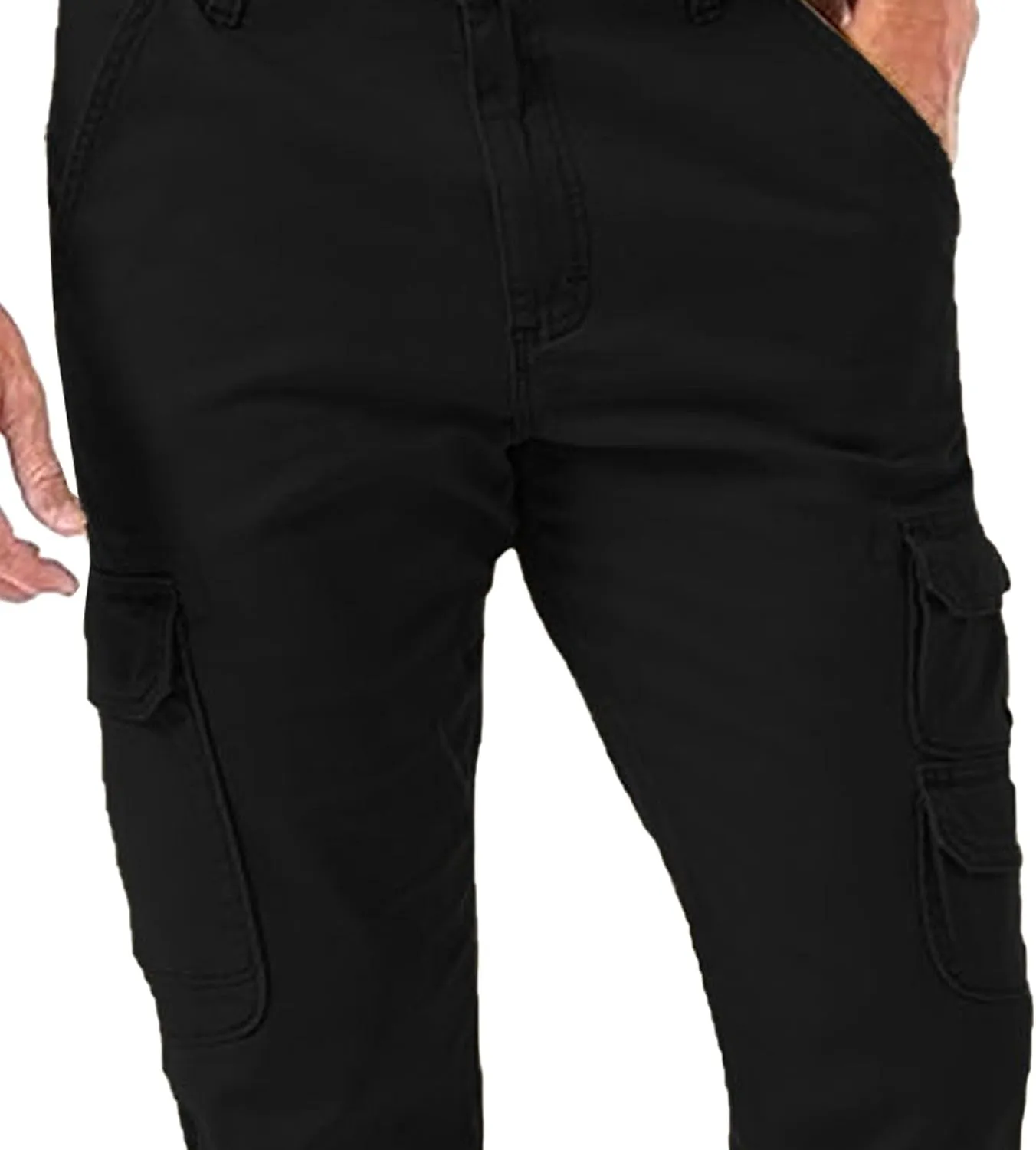 Men's Loose Fit Solid Outdoor Cargo Pants Casual Comfort Work Trousers Straight Leg Summer Sweatpants