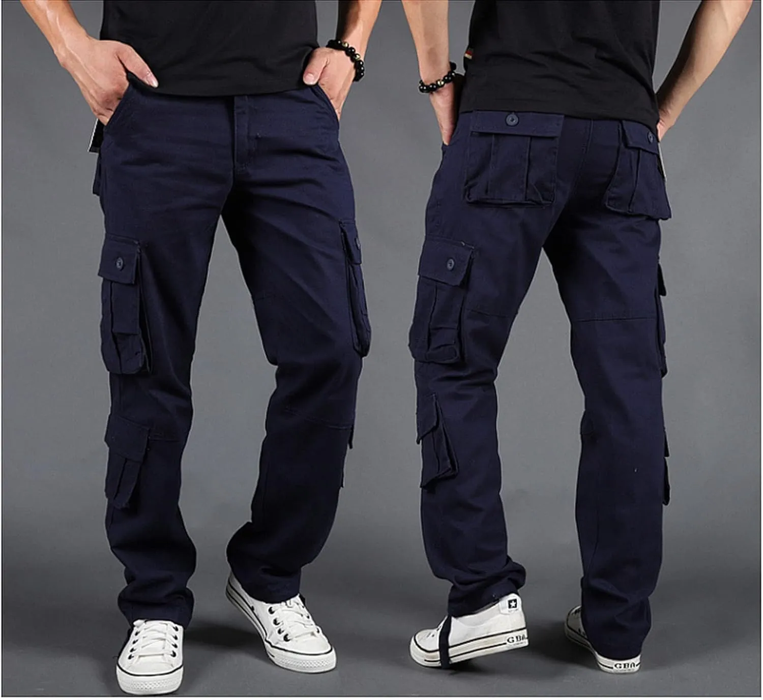 Men's Multi-Pocket Cargo Pants Outdoor Combat Tactical Trousers Casual Hiking Jogger Sweatpants