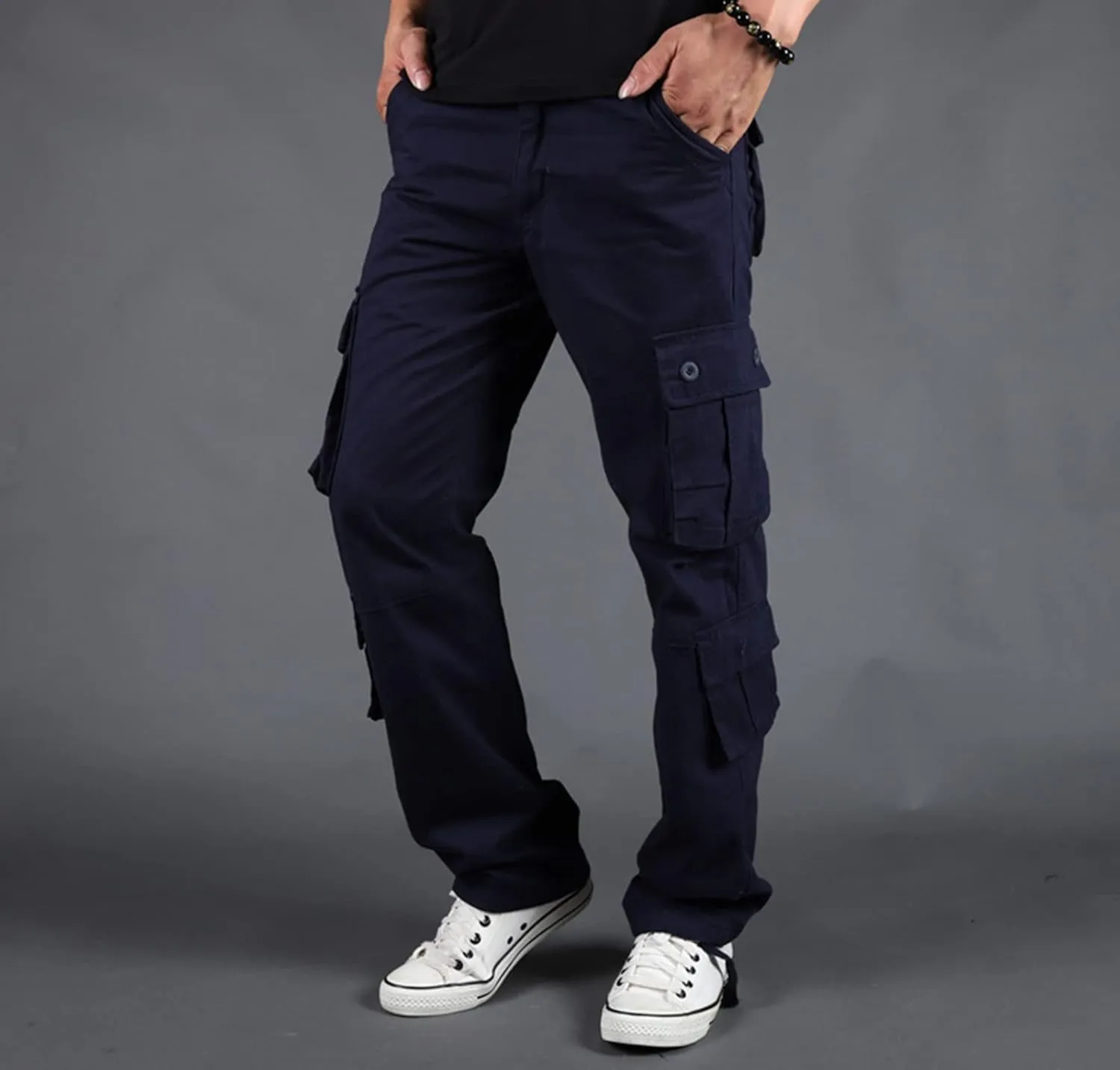 Men's Multi-Pocket Cargo Pants Outdoor Combat Tactical Trousers Casual Hiking Jogger Sweatpants