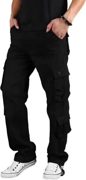 Men's Multi-Pocket Cargo Pants Outdoor Combat Tactical Trousers Casual Hiking Jogger Sweatpants