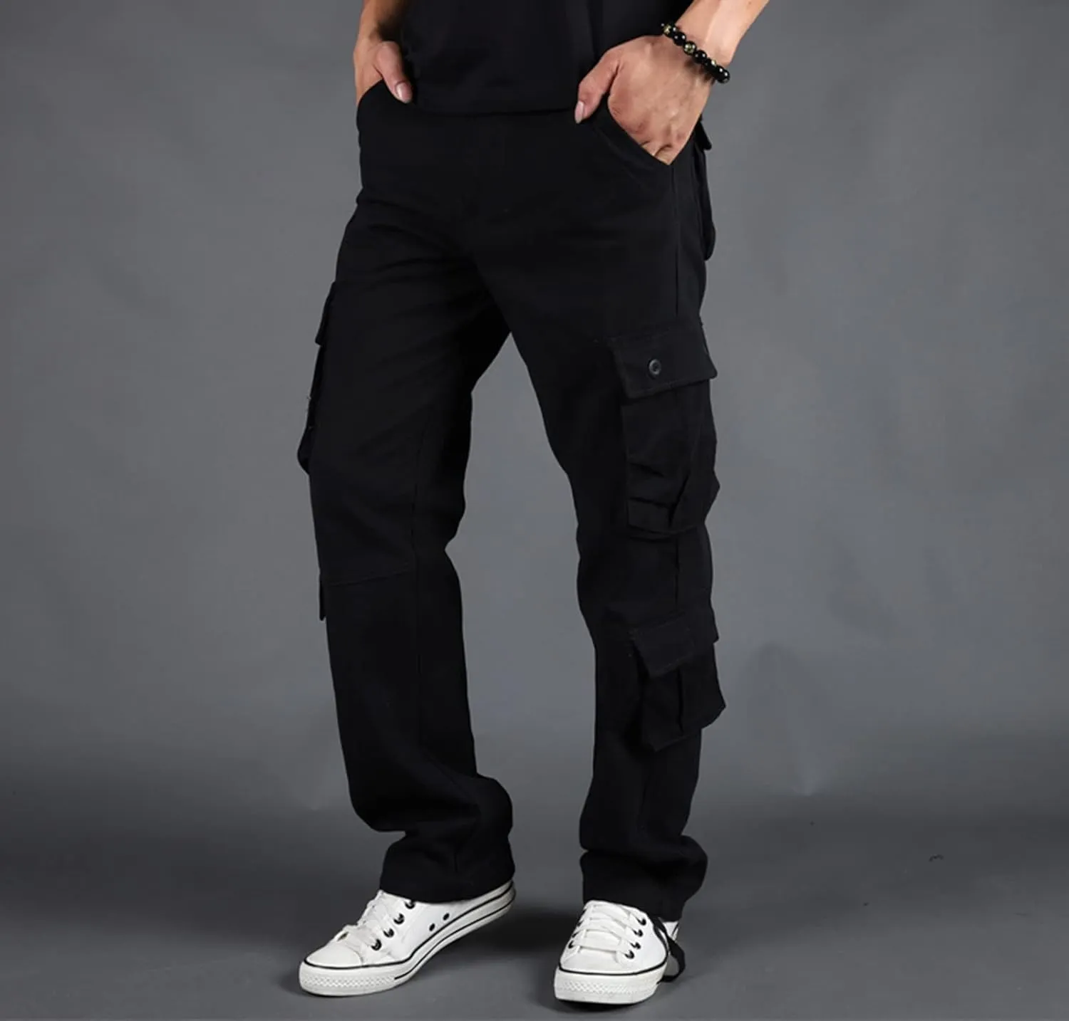 Men's Multi-Pocket Cargo Pants Outdoor Combat Tactical Trousers Casual Hiking Jogger Sweatpants