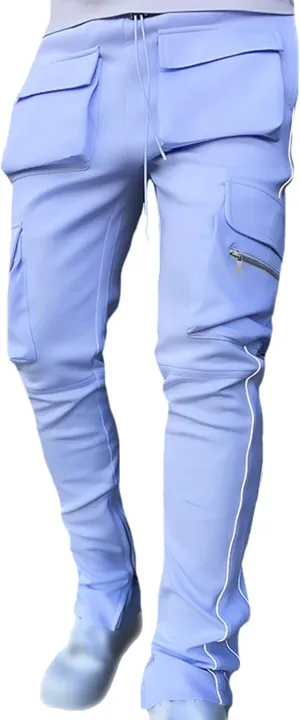 Men's Multi Pocket Cargo Pants Punk Rock Street Harem Pants Reflective Technical Hip Hop Sport Pants