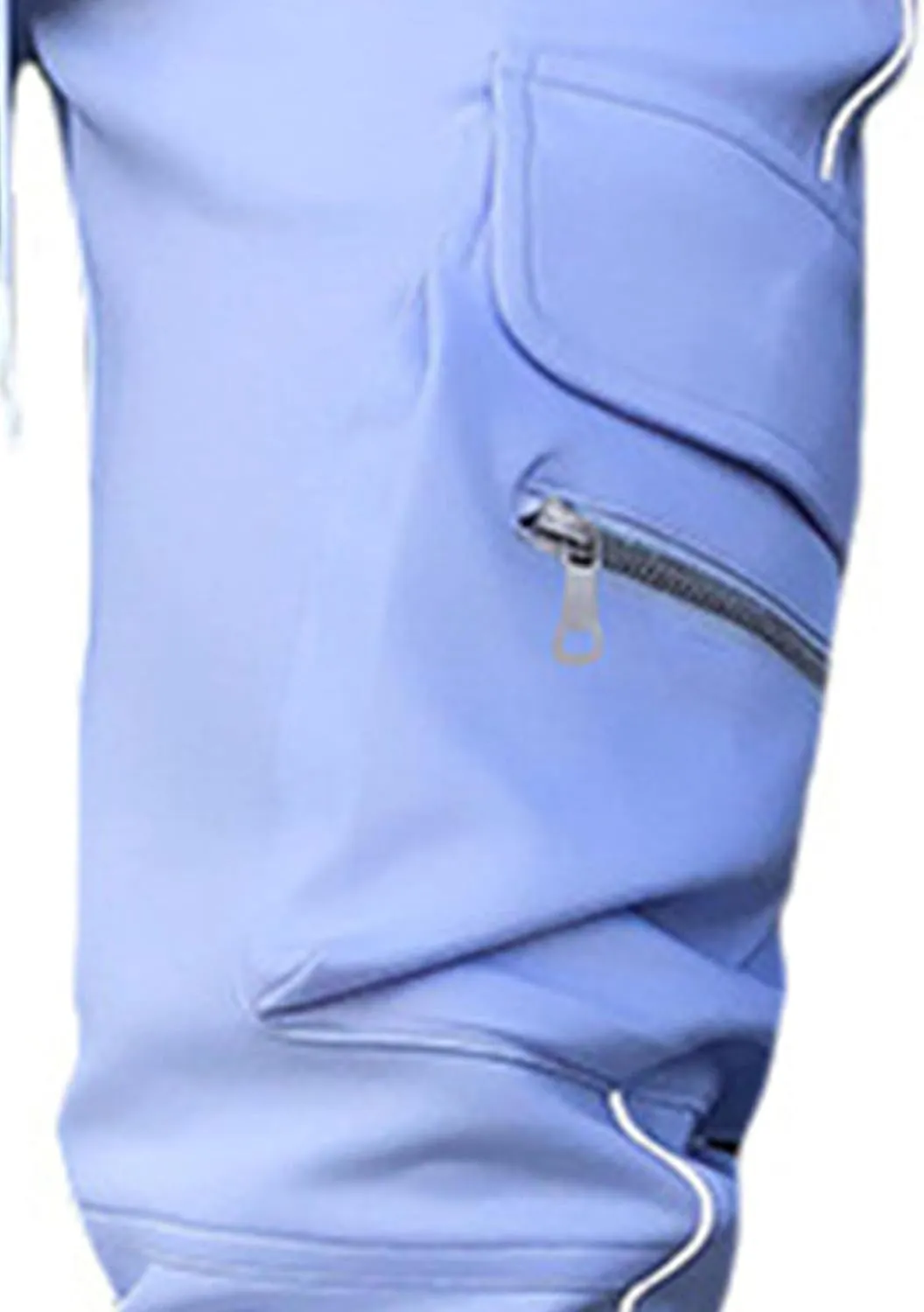 Men's Multi Pocket Cargo Pants Punk Rock Street Harem Pants Reflective Technical Hip Hop Sport Pants