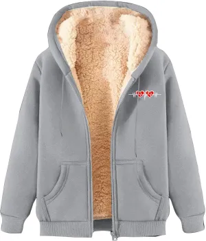 Men's New Casual Fashionable Printed Fleece Hooded Sweatshirt Jacket Coat Tops，Long Sleeve Zippr Furry Warm Comfy