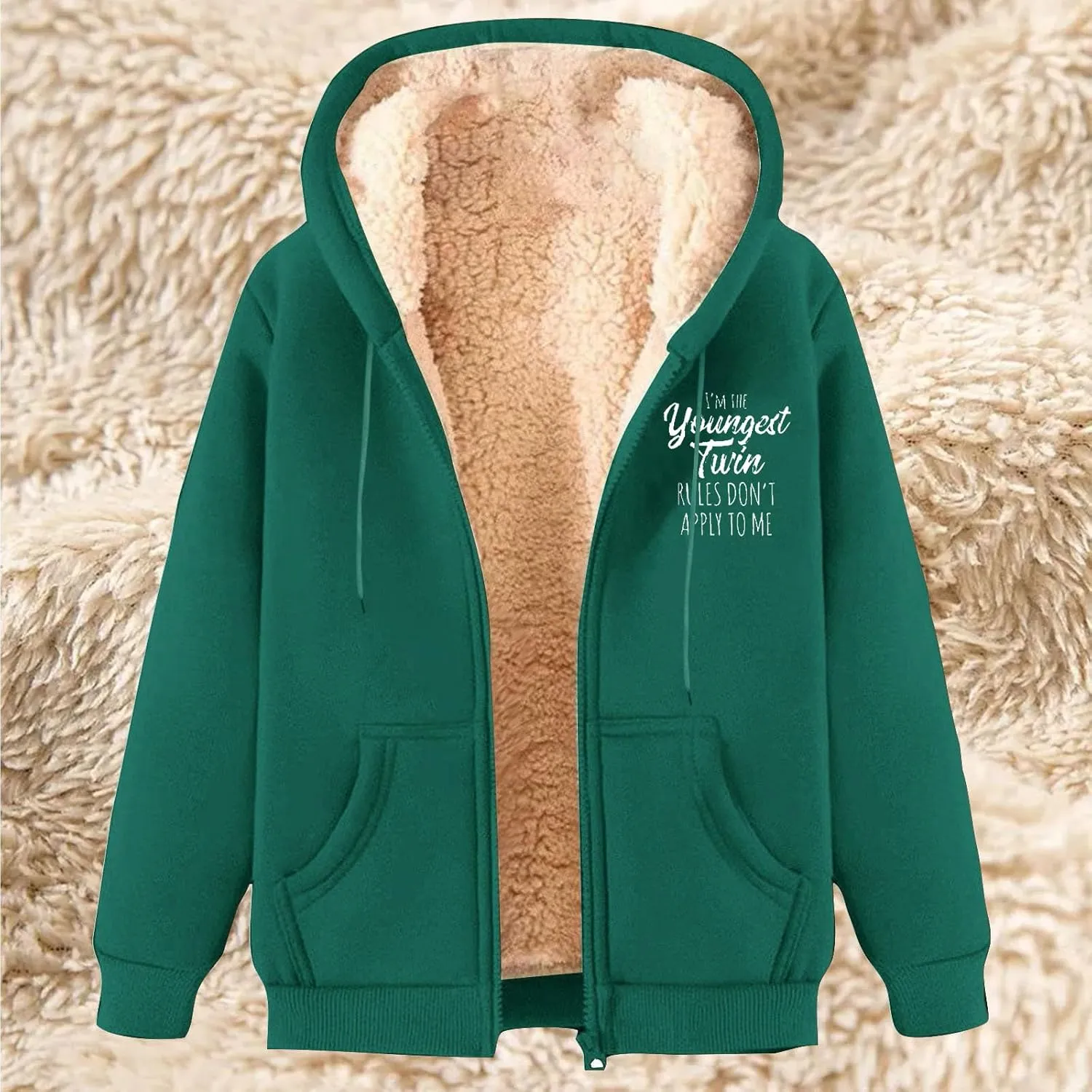 Men's New Casual Fashionable Printed Fleece Hooded Sweatshirt Jacket Coat Tops，Long Sleeve Zippr Furry Warm Comfy