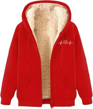 Men's New Casual Fashionable Printed Fleece Hooded Sweatshirt Jacket Coat Tops，Long Sleeve Zippr Furry Warm Comfy