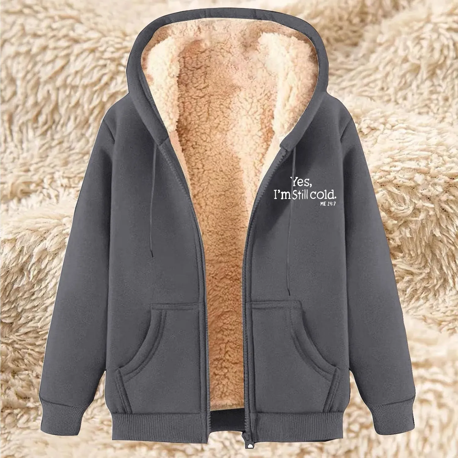 Men's New Casual Fashionable Printed Fleece Hooded Sweatshirt Jacket Coat Tops，Long Sleeve Zippr Furry Warm Comfy