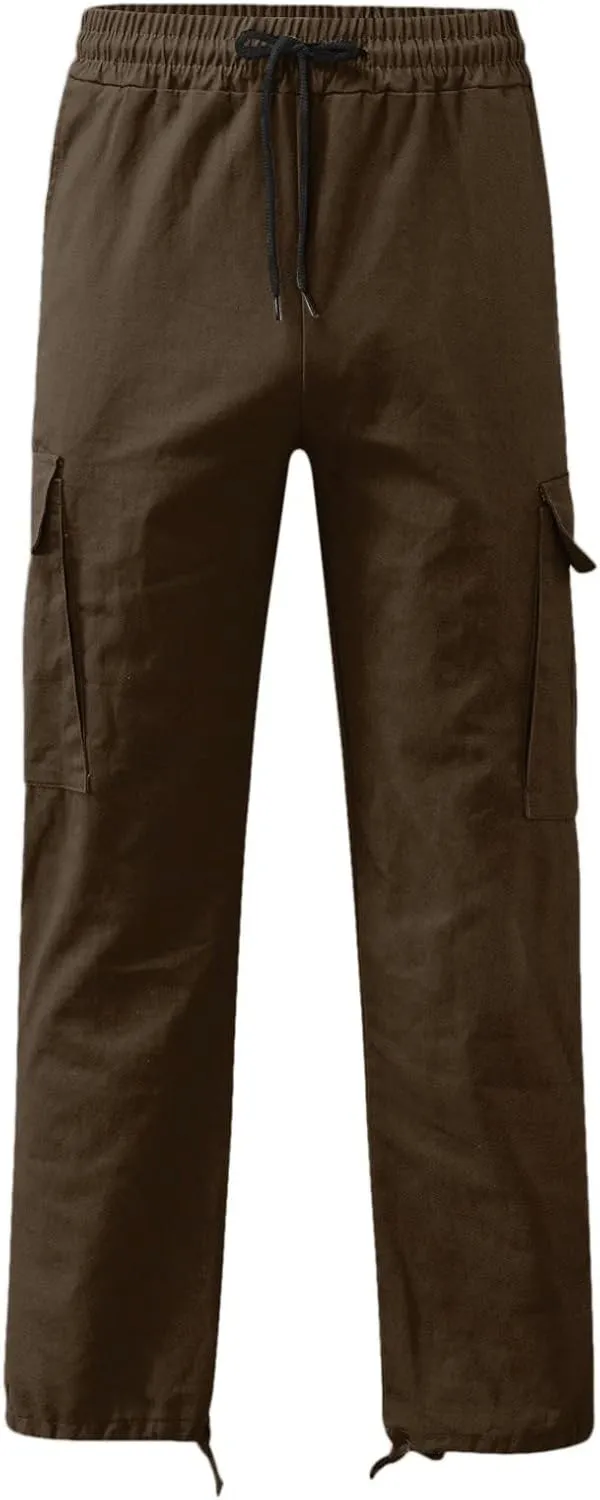 Men's Outdoor Cargo Pants Lightweight Relaxed Fit Tactical Hiking Jogger Classic Multi Pockets Fashion Trousers