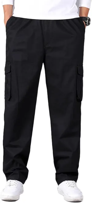 Men's Outdoor Cargo Pants Multi Pockets Lightweight Outdoor Tactical Pants Work Trousers Cotton Hiking Trousers